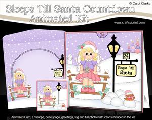 3D Little Christmas Fairy Sleeps Till Santa Countdown Card