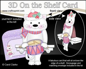 3D on the Shelf Card Kit - Little Christmas Cat Bella