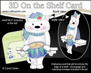 3D on the Shelf Card Kit - Little Christmas Cat Bella