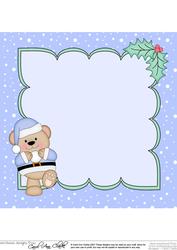 8 x 8 Christmas Livvy Bear Snowball Fight Insert