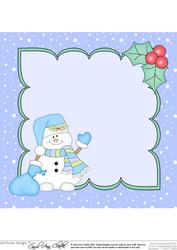 8 x 8 Christmas Snowman Oli's Santa Sack Insert