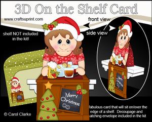 3D on the Shelf Card Kit - Little Christmas Barmaid Diane