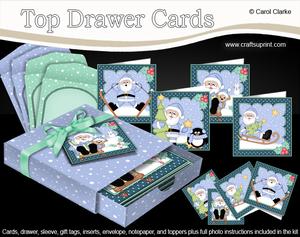 3D Christmas Santa Claus Top Drawer Cards Bumper Kit