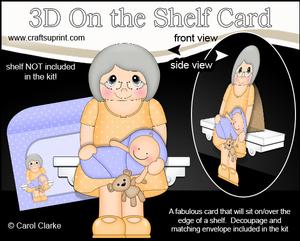 3D on the Shelf Card Kit - June New Grandma of Baby Boy