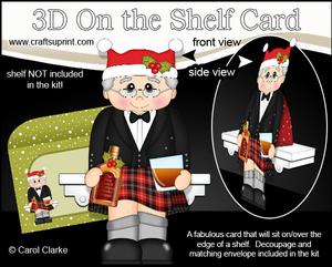 3D on the Shelf Card Kit - Christmas Scottish Whisky Drinker