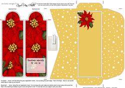 Christmas Poinsettia Bookmark Card & Envelope