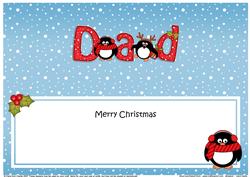 Large Dl Christmas Dad Penguins Insert