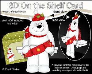 3D on the Shelf Card Kit - Little Christmas Polar Bear Ben