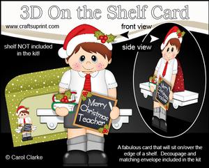 3D on the Shelf Card Kit - Little Christmas Schoolboy
