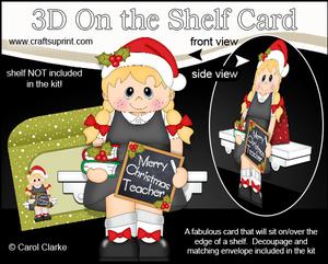 3D on the Shelf Card Kit - Little Christmas Schoolgirl