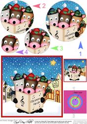 Singing Gigi Horses Merry Carollers Circle Pyramage Topper