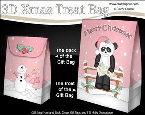 3D Little Christmas Panda Gift Bag Mini Kit