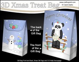 3D Little Christmas Panda Gift Bag Mini Kit