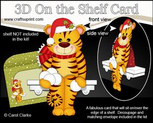3D on the Shelf Card Kit - Little Christmas Tinker the Tiger