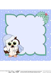 8 x 8 Christmas Carol Singing Little Hoot Owl Corner Stacker