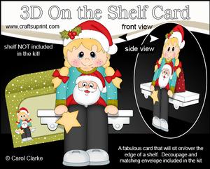 3D on the Shelf Card Kit - Little Christmas Jumper Girl