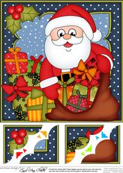 8 x 8 Christmas Santa's Sack Scalloped Corner Topper