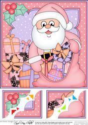 8 x 8 Christmas Santa's Sack Scalloped Corner Topper