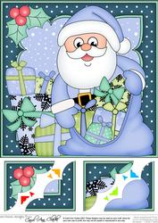 8 x 8 Christmas Santa's Sack Scalloped Corner Topper