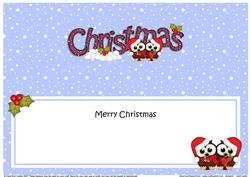 Large Dl Christmas Little Hoot Owls Love Insert