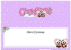Large Dl Christmas Little Hoot Owls Love Insert
