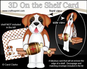 3D on the Shelf Card Kit - Little St Bernard Dog Tex