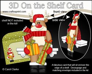 3D on the Shelf Card Kit - Christmas Rudolph's Presents