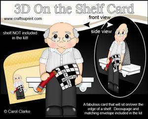 3D on the Shelf Card Kit - Crossword Old Man Cade