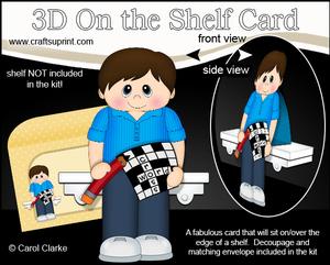 3D on the Shelf Card Kit - Crossword Young Man Tom