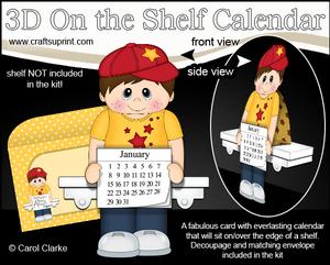 3D on the Shelf Everlasting Calendar Kit - Young Boy Boyd