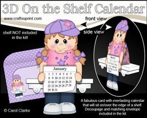 3D on the Shelf Everlasting Calendar Kit - Young Girl Lacey