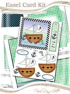 Pirate Ship Easel Card Kit with 3D Decoupage