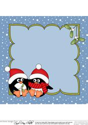 8 x 8 Christmas Penguin Love Insert