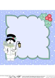 8 x 8 Christmas Carol Singing Snowman Rio Insert
