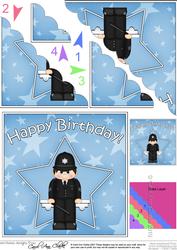 Policeman Birthday Scallop Corner Side Stacker