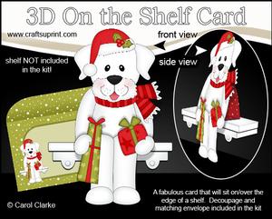 3D on the Shelf Card Kit - Little Christmas Labrador Dog