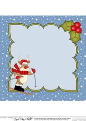 8 x 8 Christmas Skiing Rudolph Insert