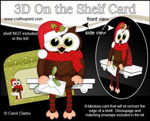 3D on the Shelf Card Kit - Christmas Little Hoot Owl