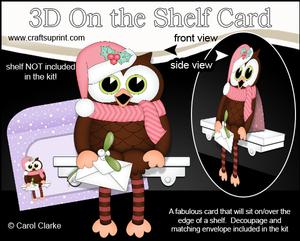 3D on the Shelf Card Kit - Christmas Little Hoot Owl