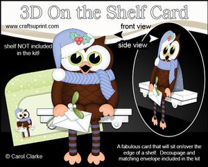 3D on the Shelf Card Kit - Christmas Little Hoot Owl