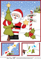8 x 8 Christmas Santa's Tree Corner Topper
