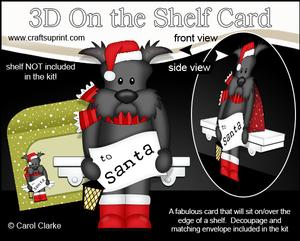3D on the Shelf Card Kit - Little Christmas Scottie Dog