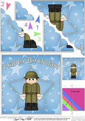 Army Birthday Scallop Corner Side Stacker