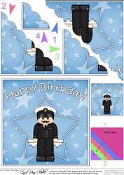 Navy Birthday Scallop Corner Side Stacker
