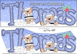 Large Dl 1st Christmas Thomas Austin Bear 3D Decoupage