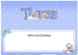 Large Dl 1st Christmas Thomas Austin Bear Insert