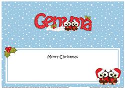 Large Dl Christmas Gemma Love Owls Insert
