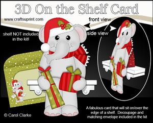 3D on the Shelf Card Kit - Little Christmas Elephant
