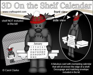 3D on the Shelf Everlasting Calendar Kit - Scottie Dog