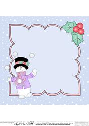 8 x 8 Christmas Snowball Fun Snowman Rio Insert